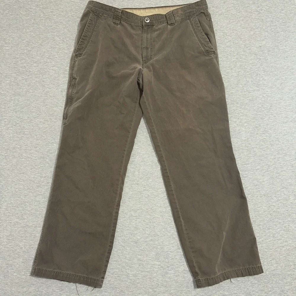 Columbia Brown Canvas Utility Work‎ Pants Straight Leg Mens Size W38 X L31